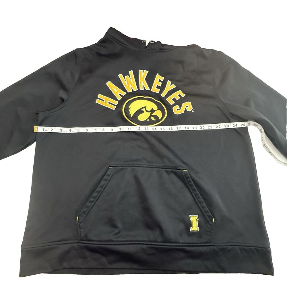 Iowa Hawkeyes Hoodie XXL Adult Black With Gold Hood Pullover EUC Captivating - Picture 6 of 12